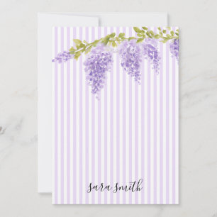 Benutzerdefinierter Name Lila Wisteria-Blüte Benut Einladung
