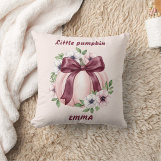 Benutzerdefinierter Name Little Pumpkin Floral Pin Kissen