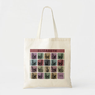 Benutzerdefinierter Name Llama Retro Floral Vintag Tragetasche