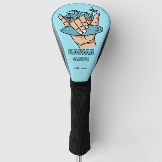 Benutzerdefinierter Name & Location Surf Shaka Golf Headcover (Vorderseite)