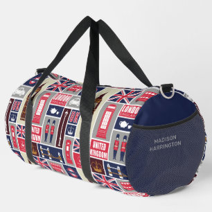 Benutzerdefinierter Name London UK Symbole Duffle Bag