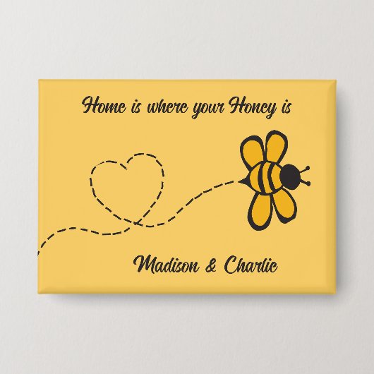 Benutzerdefinierter Name Love Bee Button (Vorderseite)