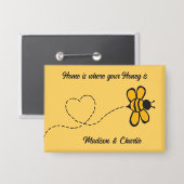 Benutzerdefinierter Name Love Bee Button (Vorderseite/Rückseite)