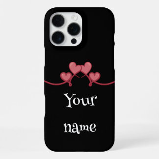 Benutzerdefinierter Name Love Heart Telefonhülle iPhone 16 Pro Max Hülle