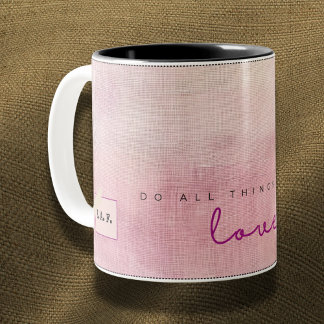 Benutzerdefinierter Name Love Script Heather Dusk Zweifarbige Tasse