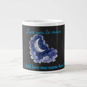 Benutzerdefinierter Name Love You to the Moon Wass Jumbo-Tasse