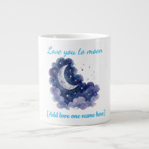 Benutzerdefinierter Name Love You to the Moon Wass Jumbo-Tasse