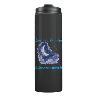 Benutzerdefinierter Name Love You to the Moon Wass Thermosbecher