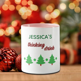 Benutzerdefinierter Name Lustiger Denkdrink Weihna Tasse