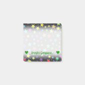 Benutzerdefinierter Name; lustiges, farbiges Stern Post-it Klebezettel (Vorderseite)