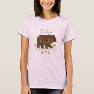 Benutzerdefinierter Name Mama Bär T-Shirt