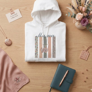 Benutzerdefinierter Name Mama Floral Locket Hoodie