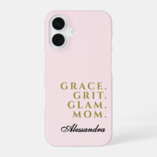 Benutzerdefinierter Name Mama Zitat Pastell Rosa G iPhone 16 Hülle