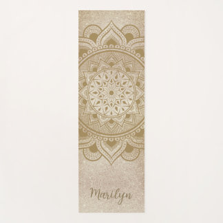 Benutzerdefinierter Name Mandala Om Gold Glitter Ü Yogamatte