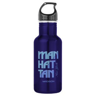 Benutzerdefinierter Name Manhattan New York Edelstahlflasche