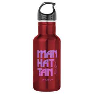 Benutzerdefinierter Name Manhattan New York Edelstahlflasche