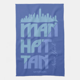 Benutzerdefinierter Name Manhattan New York Geschirrtuch