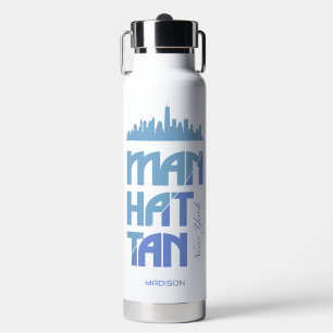 Benutzerdefinierter Name Manhattan New York Trinkflasche
