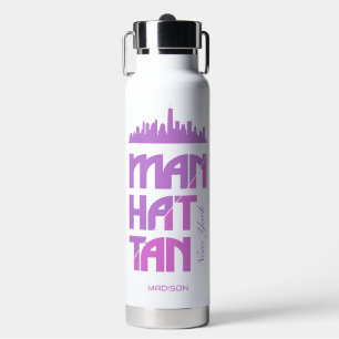 Benutzerdefinierter Name Manhattan New York Trinkflasche