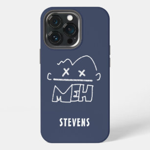 Benutzerdefinierter Name Meh Lustiges Gesicht Emoj iPhone 13 Pro Hülle