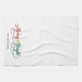 Benutzerdefinierter Name Merry & Bright Script Min Geschirrtuch (Horizontal)
