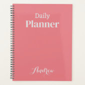 Benutzerdefinierter Name Minimalistisch Eine Farbe Planer (Vorderseite)