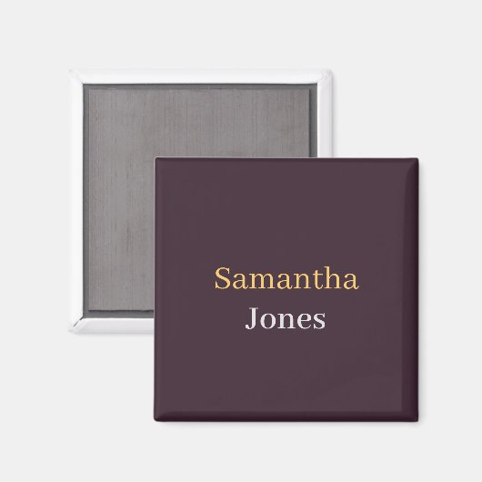 Benutzerdefinierter Name minimalistisches modernes Magnet (Vorderseite/Rückseite)