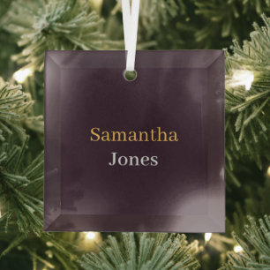 Benutzerdefinierter Name minimalistisches modernes Ornament Aus Glas