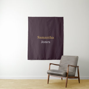 Benutzerdefinierter Name minimalistisches modernes Wandteppich