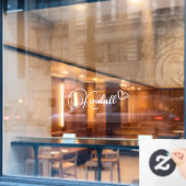 Benutzerdefinierter Name mit Herz Fensteraufkleber (Café-Fenster)