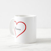 Benutzerdefinierter Name mit Herz – Valentinstag  Kaffeetasse (Vorderseite Links)