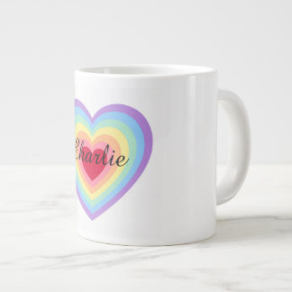 Benutzerdefinierter Name mit lebendigen Herzschich Jumbo-Tasse