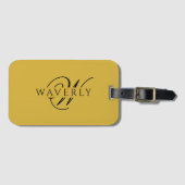 Benutzerdefinierter Name mit Monogramm Stylish Met Gepäckanhänger (Vorderseite (Horizontal))