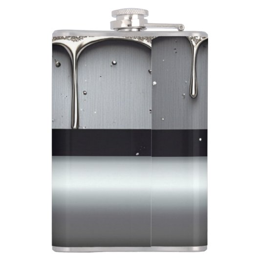 Benutzerdefinierter Name mit tropfendem flüssigem  Flachmann (Rückseite)