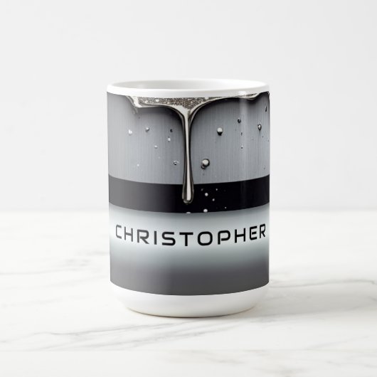 Benutzerdefinierter Name mit tropfendem flüssigem  Kaffeetasse (Mittel)