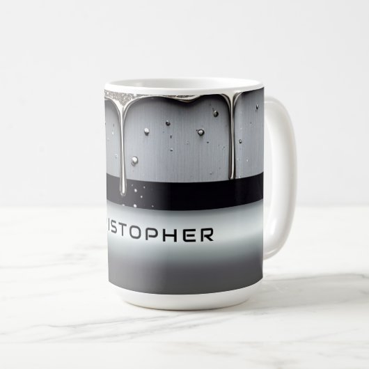 Benutzerdefinierter Name mit tropfendem flüssigem  Kaffeetasse (VorderseiteRechts)