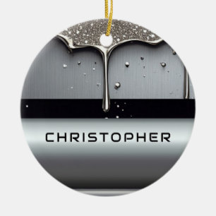 Benutzerdefinierter Name mit tropfendem flüssigem  Keramik Ornament