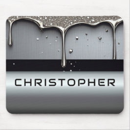 Benutzerdefinierter Name mit tropfendem flüssigem  Mousepad