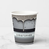 Benutzerdefinierter Name mit tropfendem flüssigem Pappbecher (Vorderseite)