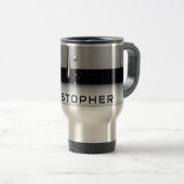 Benutzerdefinierter Name mit tropfendem flüssigem  Reisebecher (VorderseiteRechts)