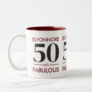 Benutzerdefinierter Name Modern 50 Und Fantastisch Zweifarbige Tasse