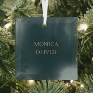 Benutzerdefinierter Name modern minimalistisch pro Ornament Aus Glas