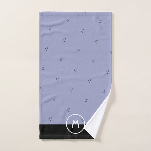 Benutzerdefinierter Name Monogramm einfache blaue  Handtuch (Handtuch)