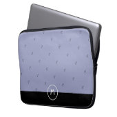 Benutzerdefinierter Name Monogramm einfache blaue  Laptopschutzhülle (Vorderseite Links)