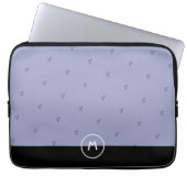 Benutzerdefinierter Name Monogramm einfache blaue  Laptopschutzhülle (Vorderseite)