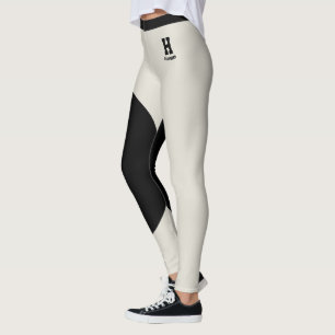 Benutzerdefinierter Name Monogramm Elegant Haferfl Leggings