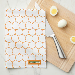 Benutzerdefinierter Name Monogramm Kreis Abstrakt  Geschirrtuch