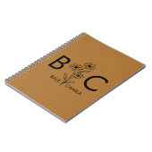 Benutzerdefinierter Name Monogramm Mappe, Personal Notizblock (Linke Seite)