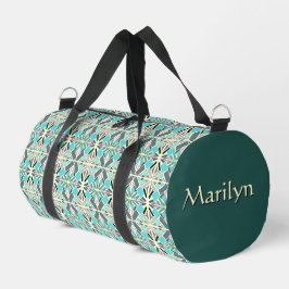 Benutzerdefinierter Name Mosaik Türkis Mehrfarbig Duffle Bag