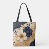 Benutzerdefinierter Name Navy Navy Blau & Gold Bot Tasche (Rückseite)